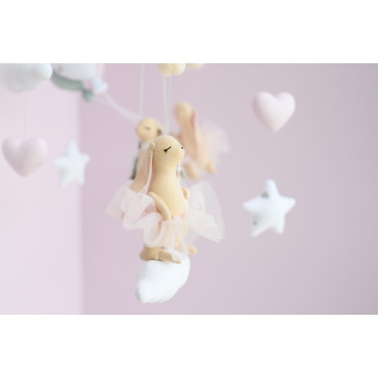 Κρεμαστό κούνιας μωρού - Κουνελάκης στο αερόστατο