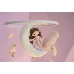 Κρεμαστό κούνιας μωρού - Κούκλα στο φεγγάρι