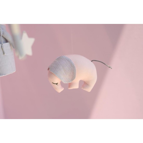 Κρεμαστό κούνιας μωρού - Ροζ ελεφαντάκια
